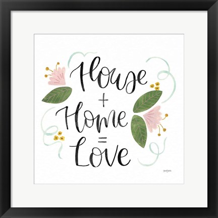 Framed Home Sweet Home III Green Print