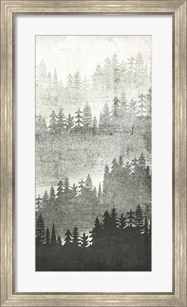 Framed Mountainscape Silver Panel III Print