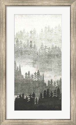 Framed Mountainscape Silver Panel II Print