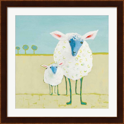 Framed Colorful Sheep Print
