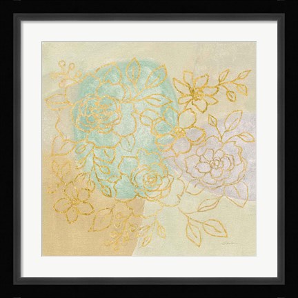 Framed Mid Mod Sophisticated Floral I Print