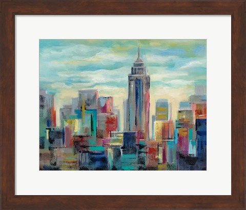 Framed Colorful Day in Manhattan Print