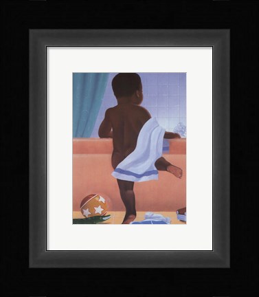 Framed Bath Time Boy Print