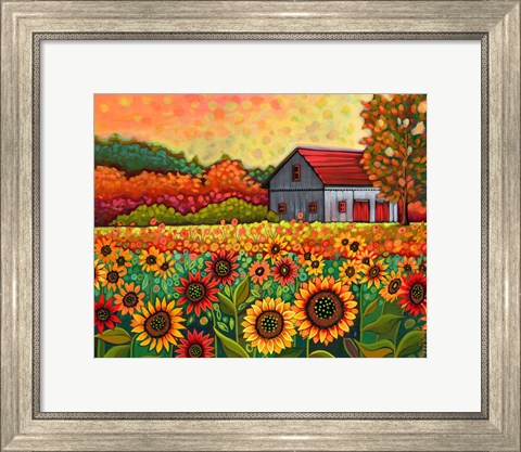 Framed Bright Sunflower Day Print
