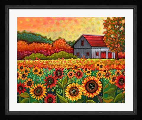 Framed Bright Sunflower Day Print
