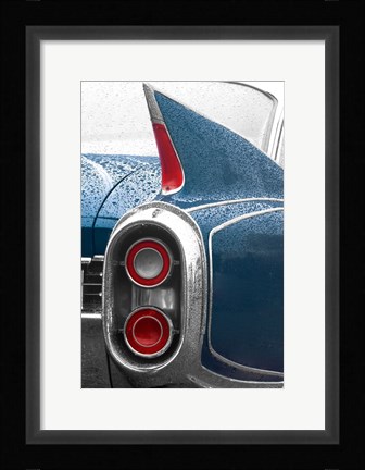 Framed 1960 Blue Cadillac Print