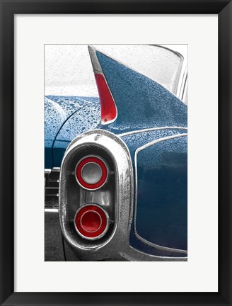 Framed 1960 Blue Cadillac Print