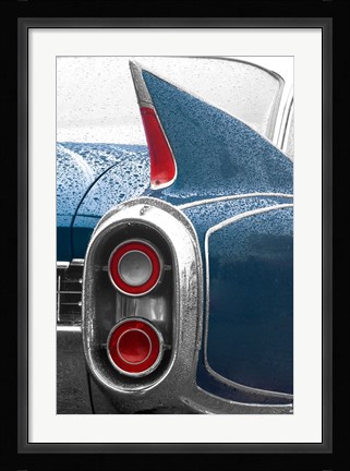 Framed 1960 Blue Cadillac Print