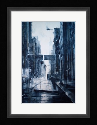 Framed Lower Broadway, rain Print
