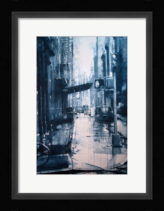 Framed Crosby Street from Spring, rain Print