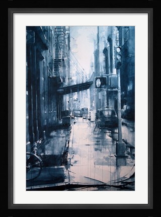Framed Crosby Street from Spring, rain Print