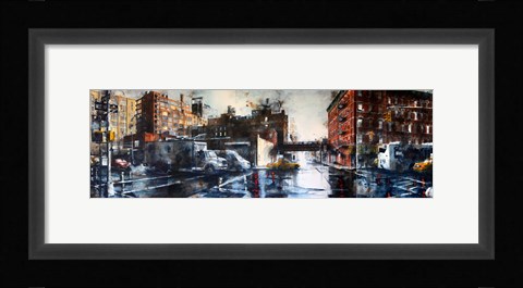 Framed West 27th Street and 10th Avenue, rain Print