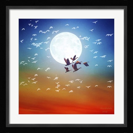 Framed Birds Flying 1 Print