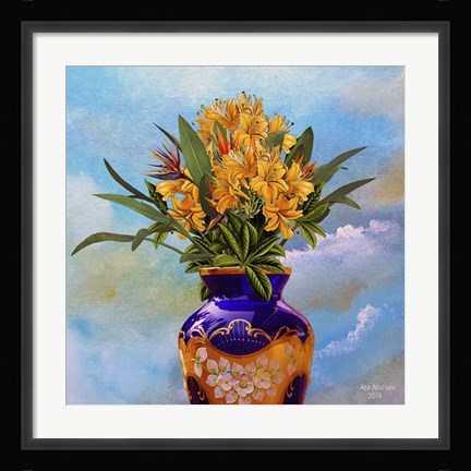 Framed Colorful Vase Flower Print
