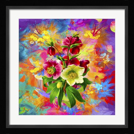 Framed Flowers And Colors 1 Print