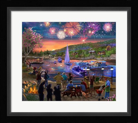 Framed Summer Fireworks 2 Print