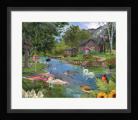 Framed Summer Cabin Print