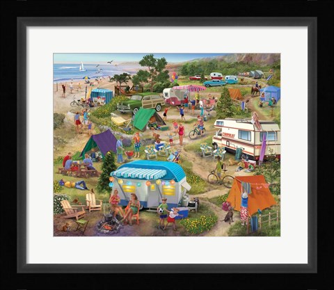 Framed Seaside Cramped Grounds Print