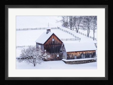 Framed Snow Day on the Farm Print
