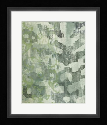 Framed Celadon Ikat I Print