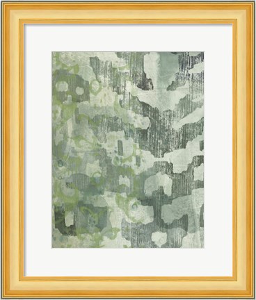 Framed Celadon Ikat I Print