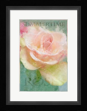Framed Summertime Roses I Print