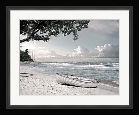 Framed Tree Swing and a Row Boat B Print