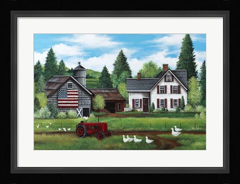 Framed Ducks N' Chickens Print