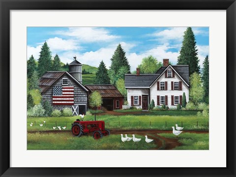 Framed Ducks N' Chickens Print