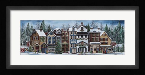 Framed Christmas Village Print