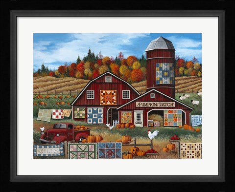 Framed Pumpkin Patch Farm Print