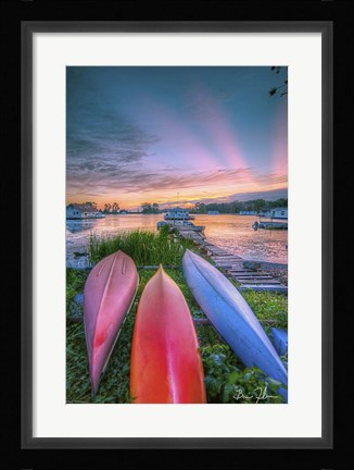 Framed Colorful Houseboats Print