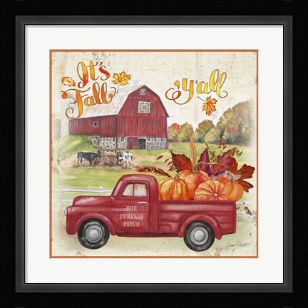 Framed Pumpkin Patch Truck A Print