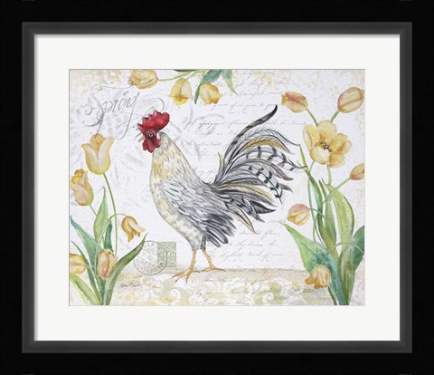 Framed Seasonal Rooster 4 Print