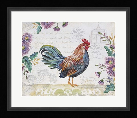 Framed Seasonal Rooster 5 Print