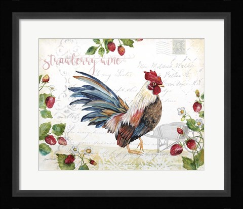 Framed Seasonal Rooster 6 Print