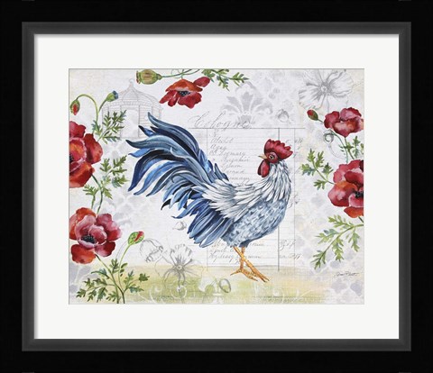 Framed Seasonal Rooster 7 Print