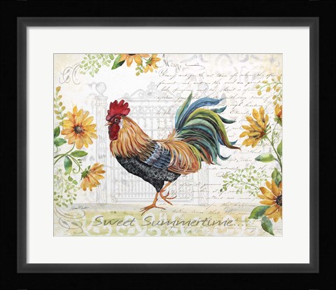 Framed Seasonal Rooster 8 Print