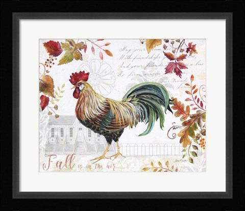 Framed Seasonal Rooster 11 Print
