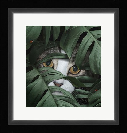 Framed Sneaky Cat Print