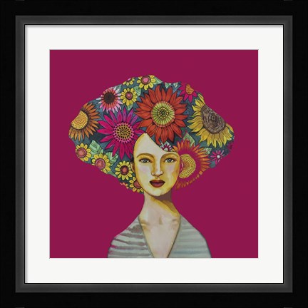 Framed Tournesols (Fushia) Print
