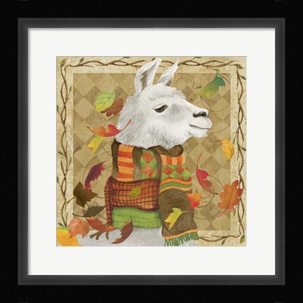Framed Fall Llama 2 Print