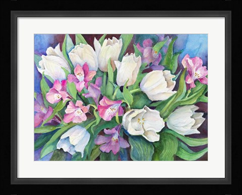 Framed Alstroemeria and Tulips Print