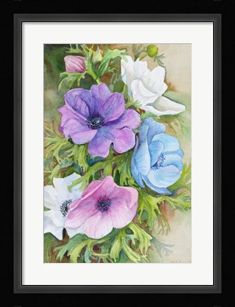 Framed Pastel Anemones Print