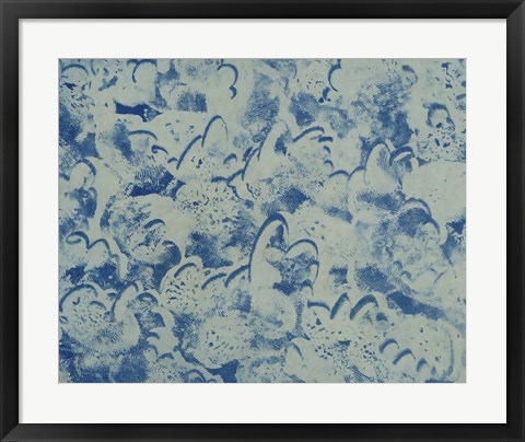 Framed Textures in Blue II Print
