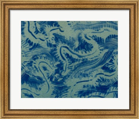 Framed Textures in Blue VII Print