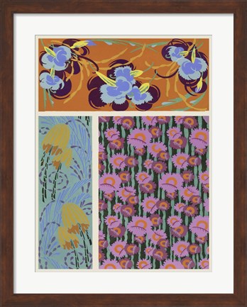 Framed Art Deco Florals VII Print