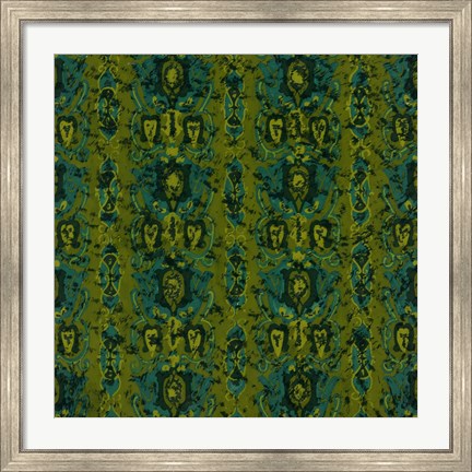 Framed Teal Batik II Print