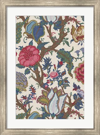 Framed Vintage Jacobean Floral II Print