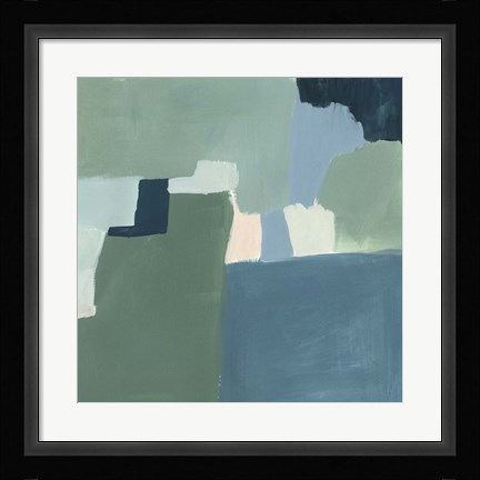 Framed Teal and Sage I Print